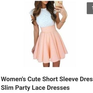 NWT Short Sleeve Lace Top Party Dress